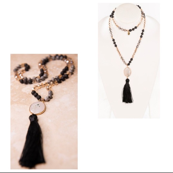 dylan Jewelry - HP! 🥳 Dylan Black Lava Tassel Necklace